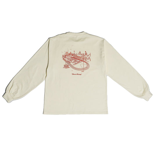 Cream Oversized Long Sleeve Tee