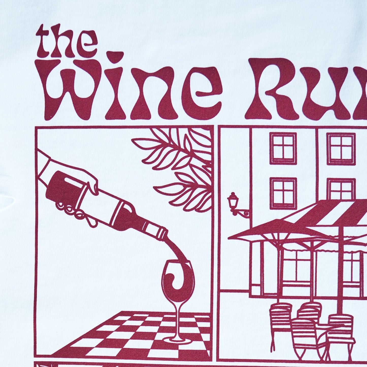 'The Wine Run' White Oversized Tee